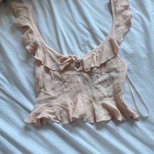 Girly Feminine Baby pink Forever 21 Cropped blouse NWT
